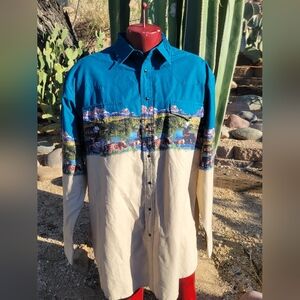 Vintage Wrangler Rustler Cattle Cowboy Shirt